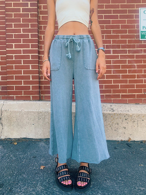 Sun Soaked Lounge Pant// Washed Teal
